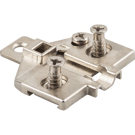 HARDWARE RESOURCES Hvy Dty 0mm Screw Adj 3 Hole Die Cast Plate w/Euro Screws for 700,725,900 and 1750 Series Euro Hinge 600.0P30.05